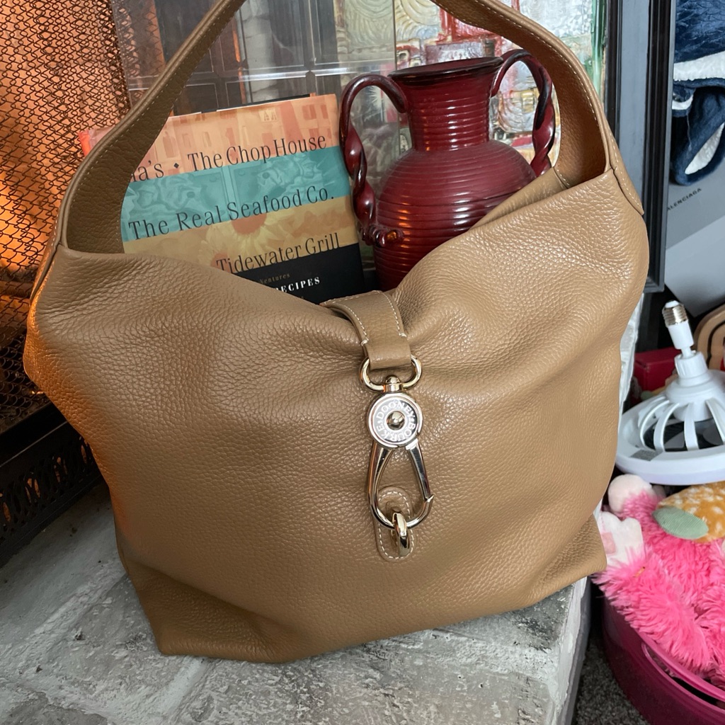 Dooney  Bourke Pebble Grain Tan Leather Hobo Bag